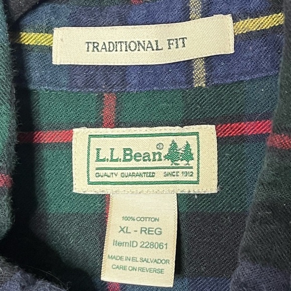 LL Bean Tradition Fit Striped Catalyst Flannel Shirt Sz XL - Picture 6 of 6